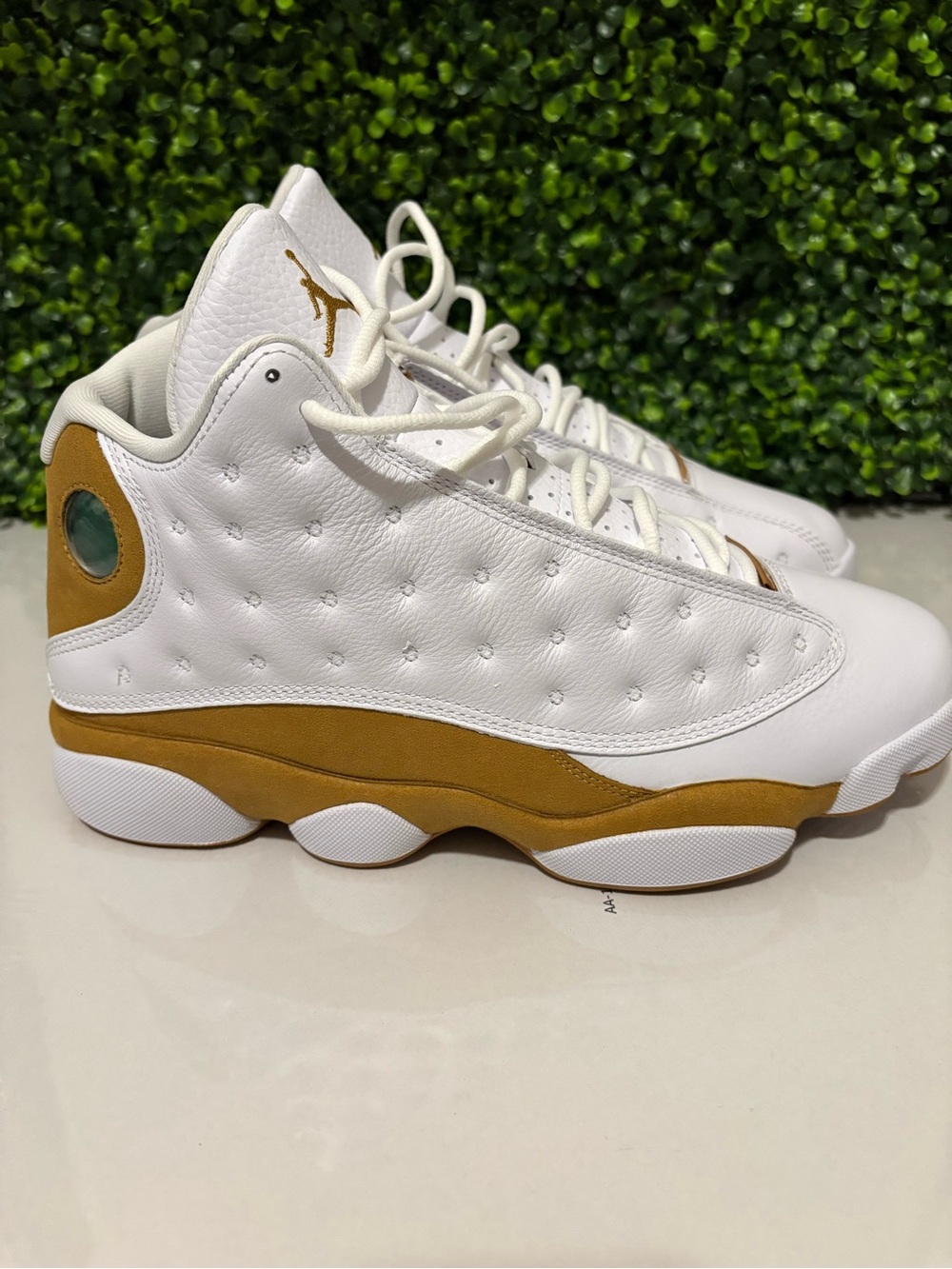 Nike White and Gold Men’s Athletic Shoes
